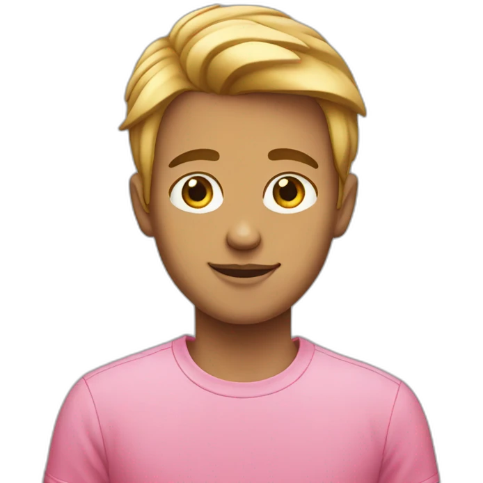 Rich boy with pink t-shirt emoji