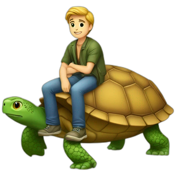 Homme sur une tortue emoji