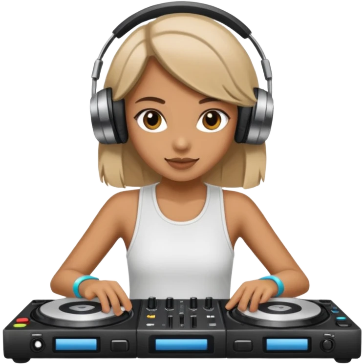 girl playing DJ set emoji