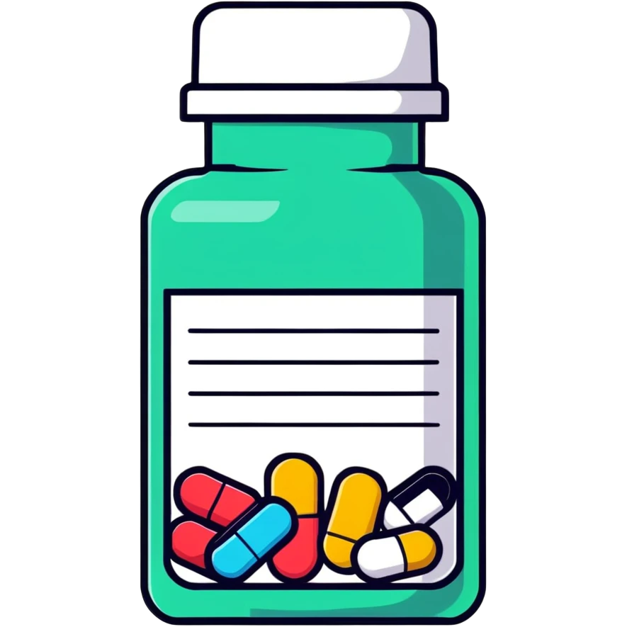medicine pill bottle with tablets emoji