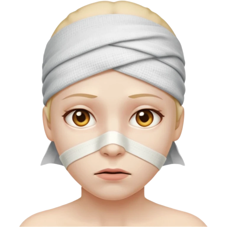 very sick person bandage in the head emoji