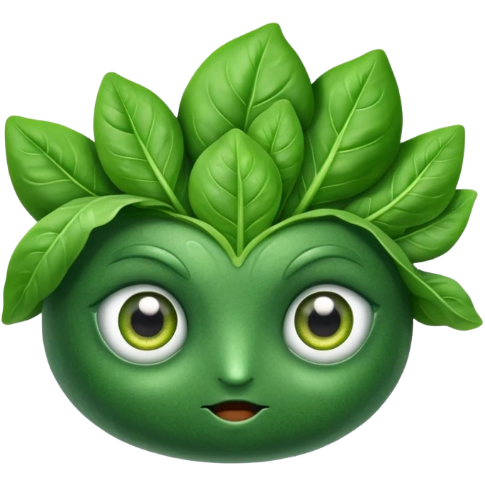 Spinach with eyes without human face emoji