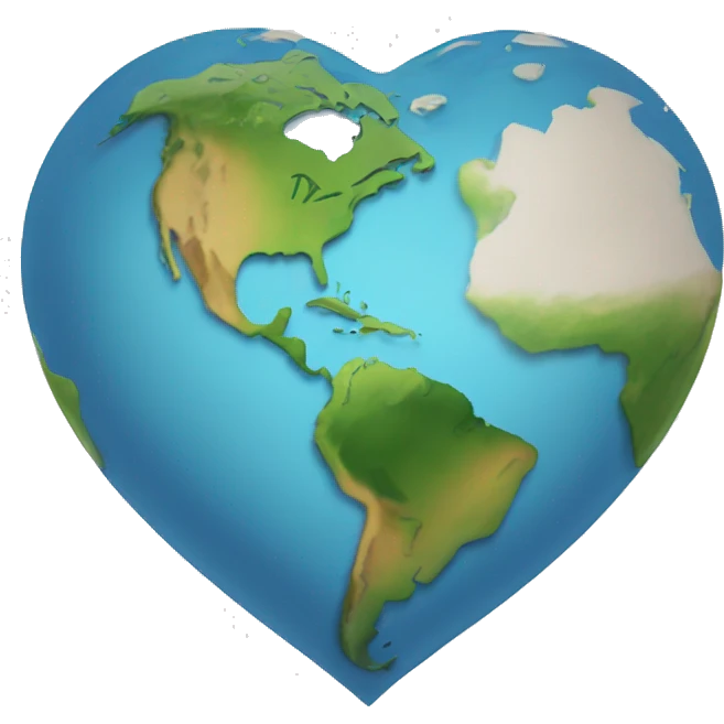 heart shaped earth with the Philippines and Utah centered in the middle emoji