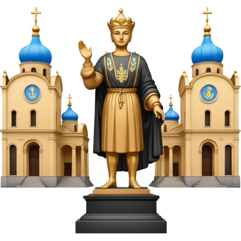 Ukrainian statue on the main square emoji