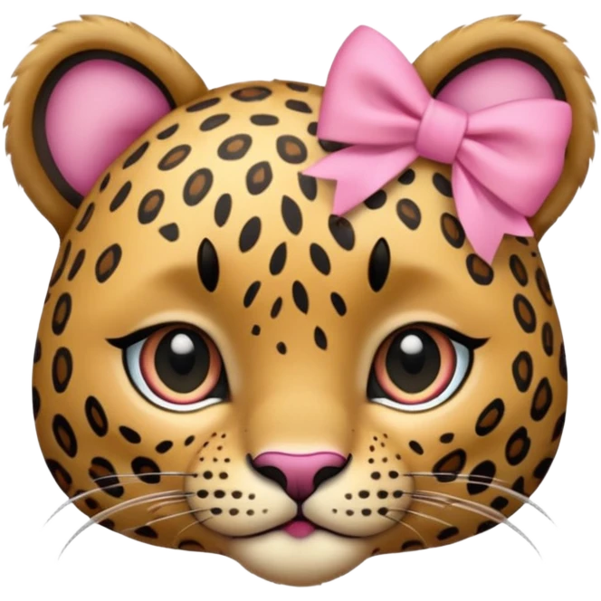 léopard avec une petite boucle rose emoji