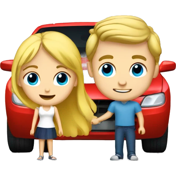 White Boy buying blonde girl a car emoji