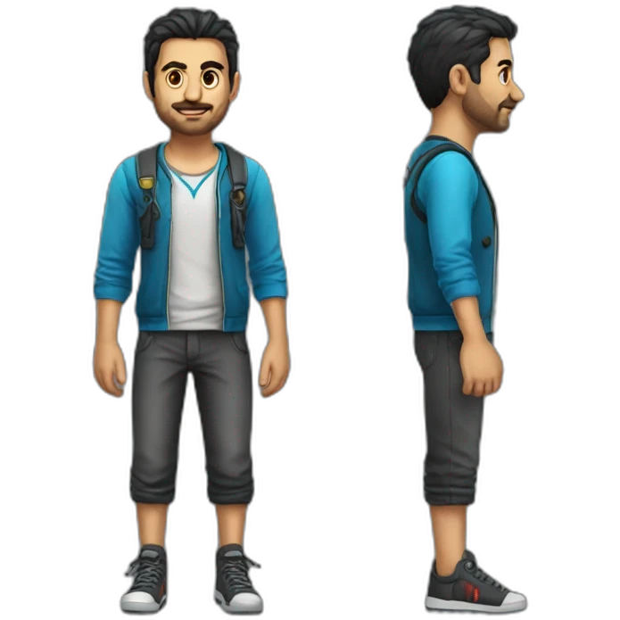 turkish gamer full body emoji