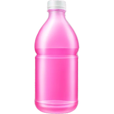 plastic bottle with crystaline pink liquid emoji