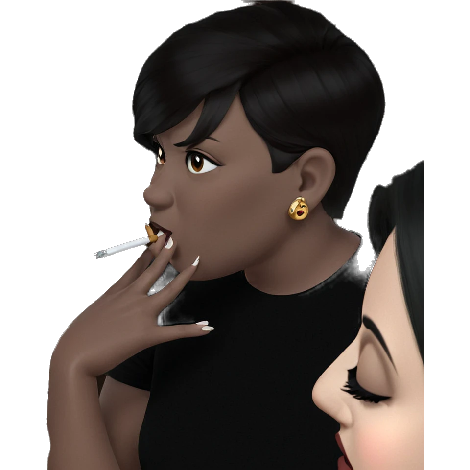 smoking girl with earrings emoji