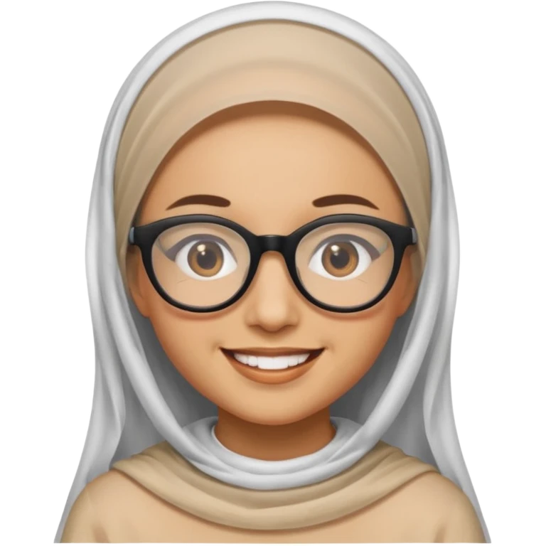 A veiled emoji wearing glasses emoji