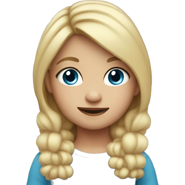 4 year old girl with blonde hair and blue eyes emoji
