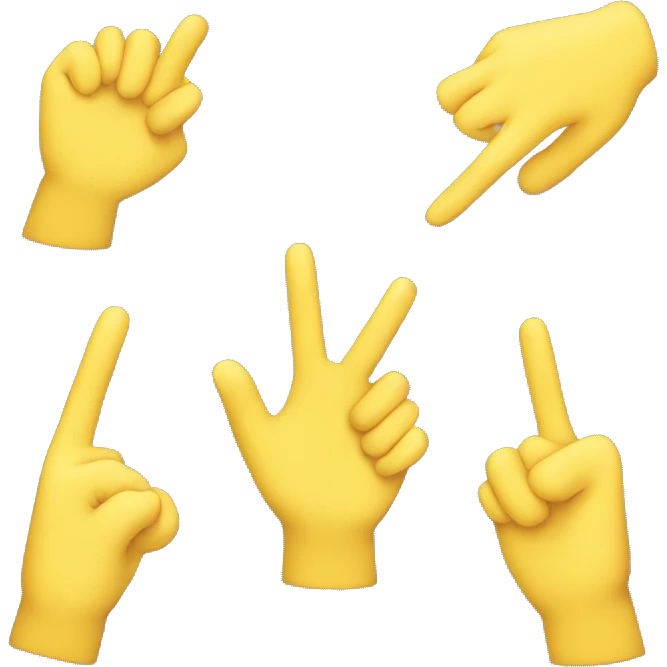 Three Fingers Splayed up in yellow color emoji