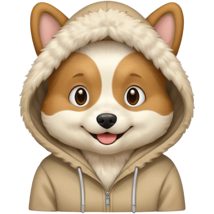 Dog wearing a hoodie emoji