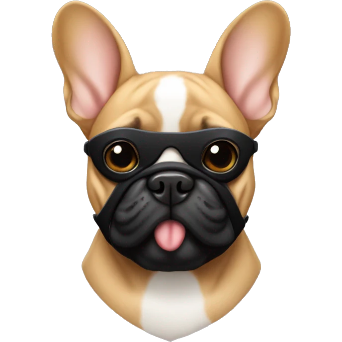 Fawn French bulldog with black mask emoji