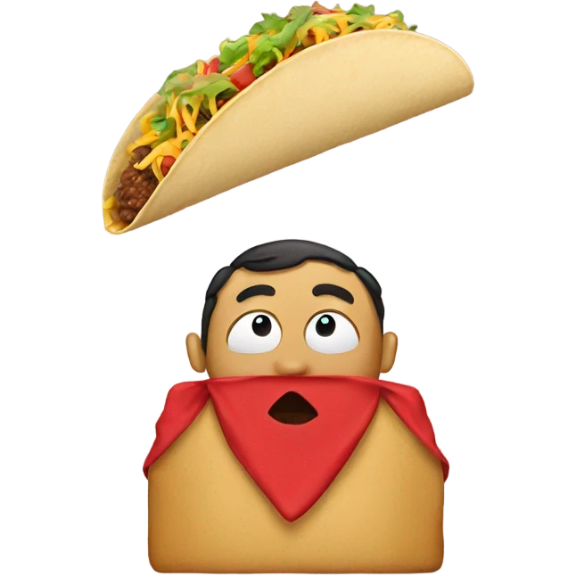 Taco wearing a red shirt emoji