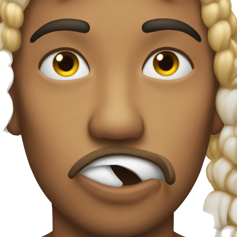 Sarcastic kissing face emoji