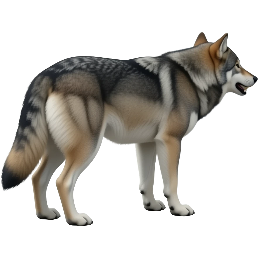 lobo de pie picando una puerta pero que este de espaldas mirando un poco tocando 1 puerta emoji