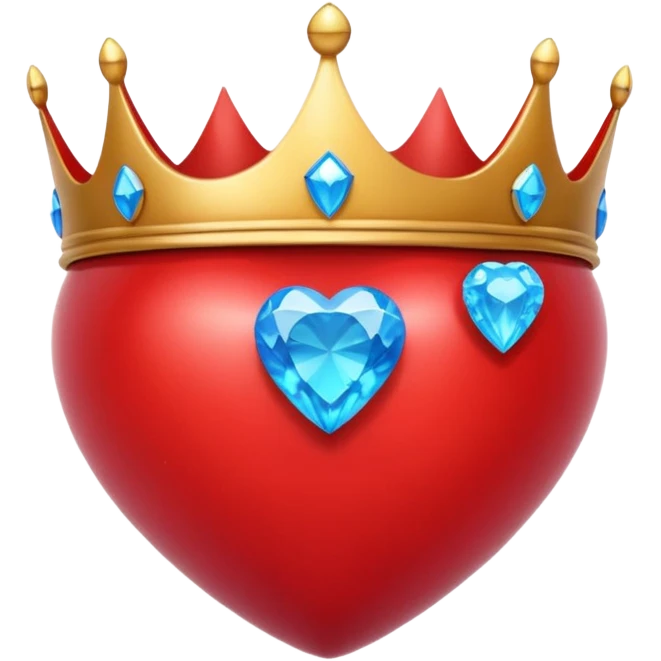 A red crown in the style of apple emojis, with a gem on the right emoji