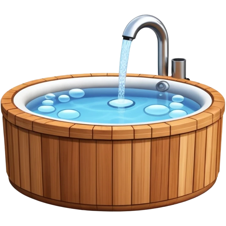 outdoor hot tub made of wood emoji