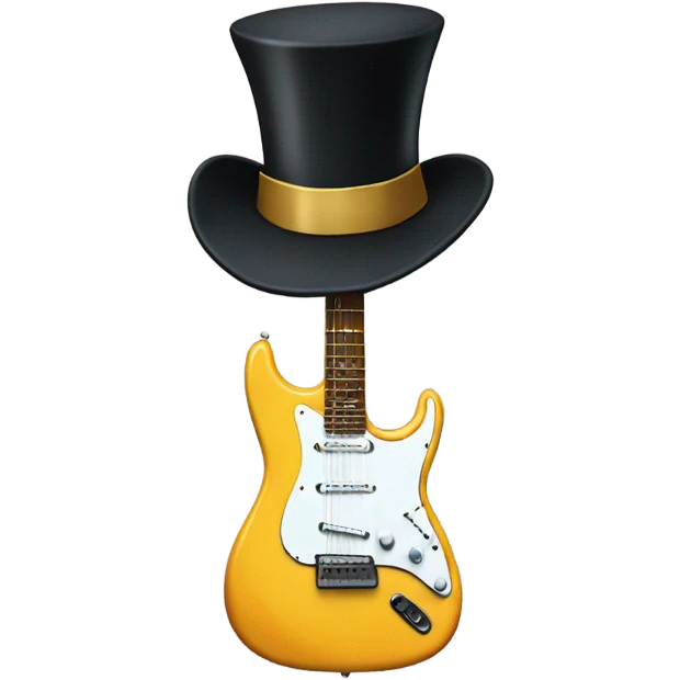 Electric guitar with a top hat emoji