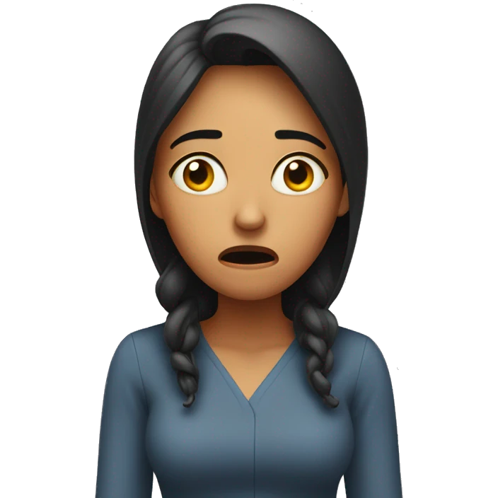 woman in disbelief and scared  emoji