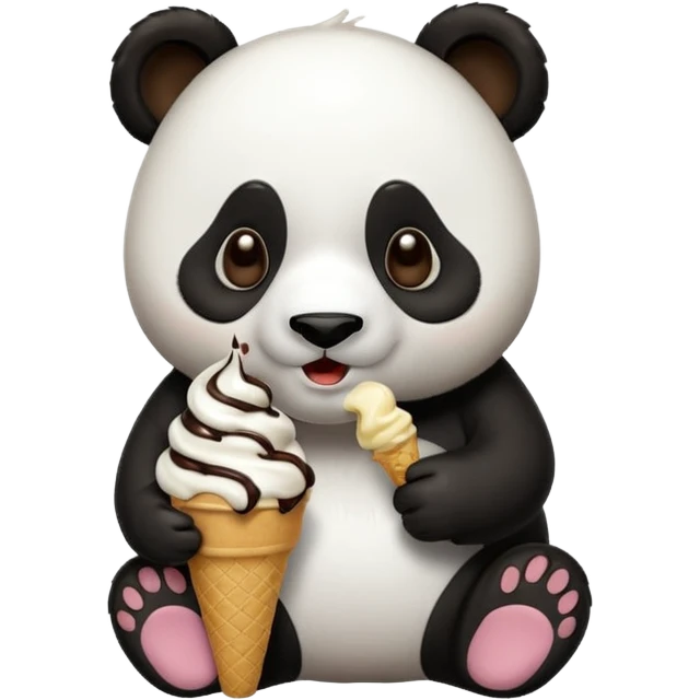 Panda eating ice cream emoji