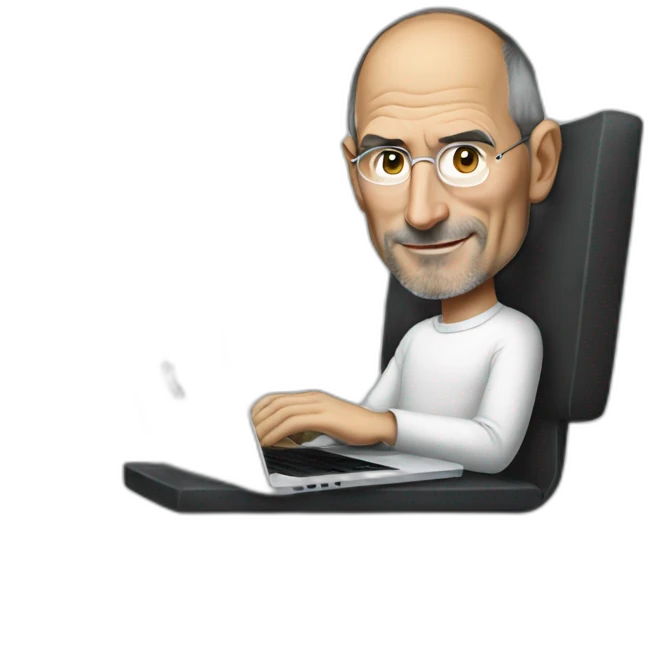 Steve Jobs with a macbook emoji