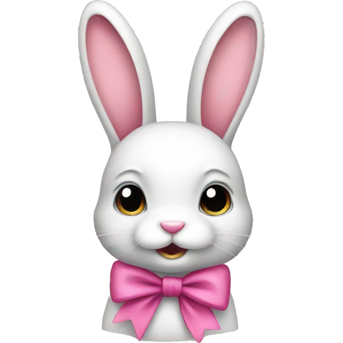 bunny with pink bow emoji