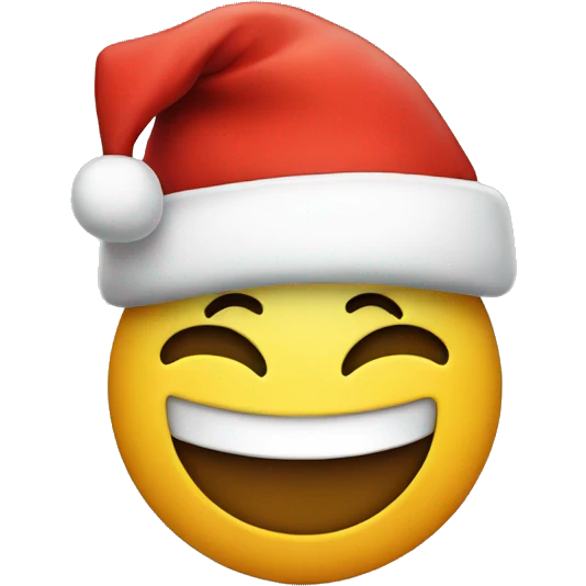 Smiley emoji with a Santa hat emoji