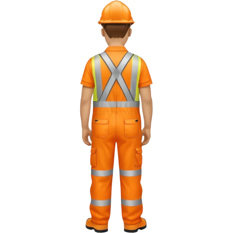 Engineer in orange hi-vis overalls facing away emoji