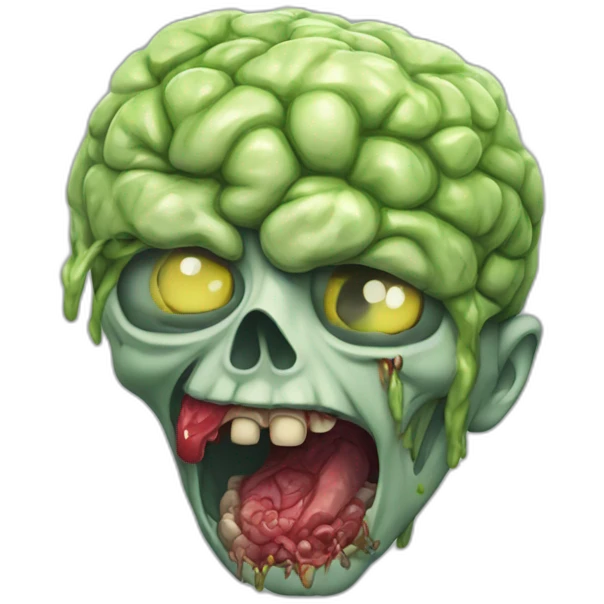 Un zombie qui mange un cerveau emoji