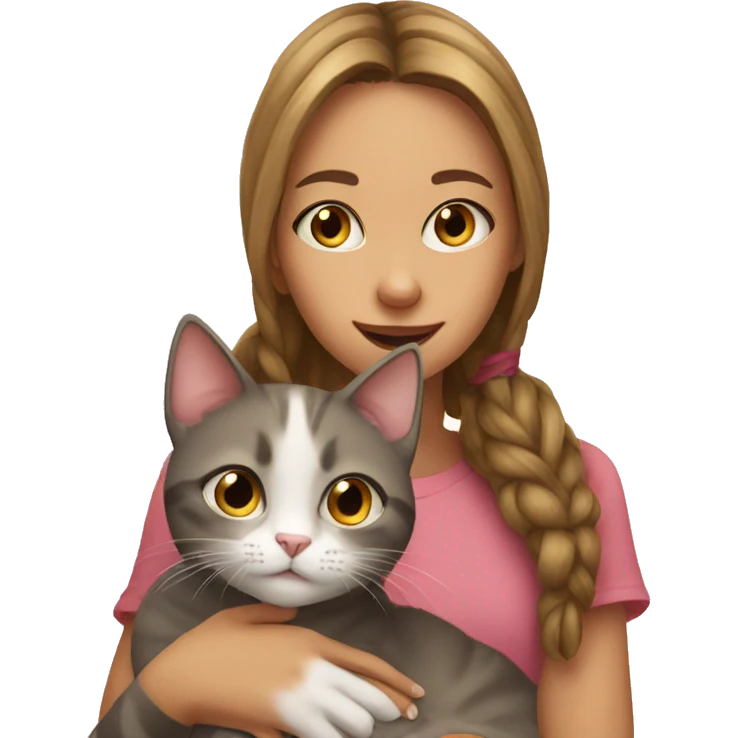 Cat with girl emoji