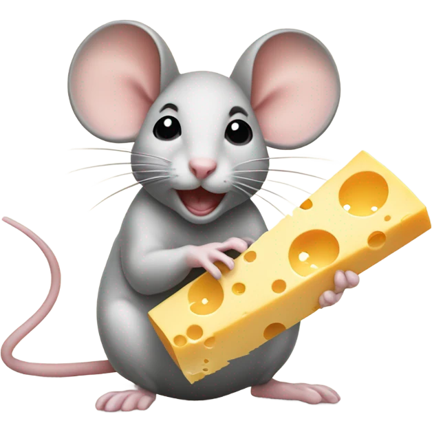 Mouse with cheese and bow emoji