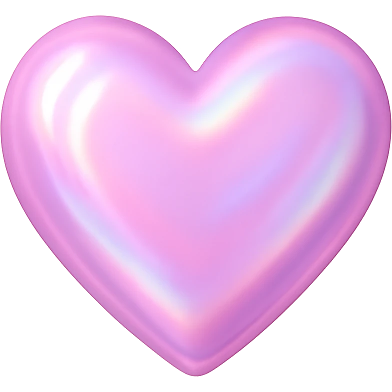 heart with a pink iridescent shine, clean digital illustration, no background emoji