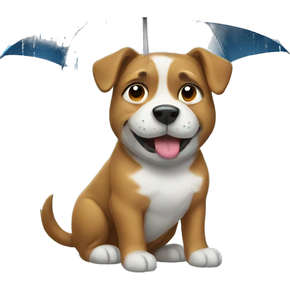Dog with rain emoji