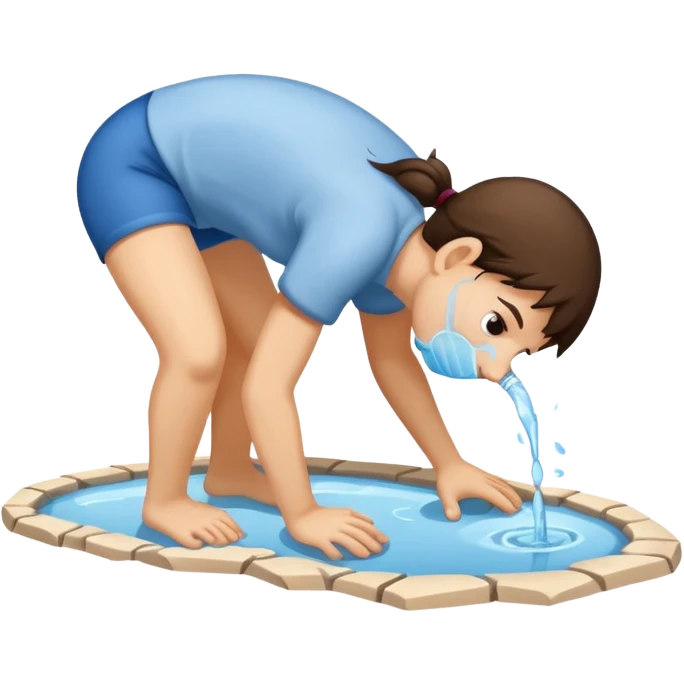Someone crawling for water emoji