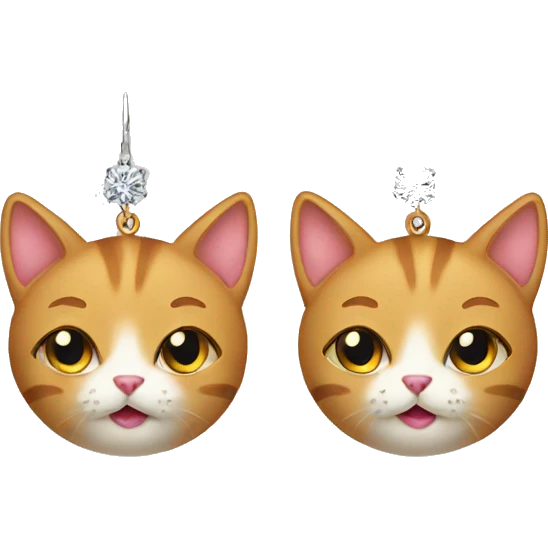 earrings with a cat emoji