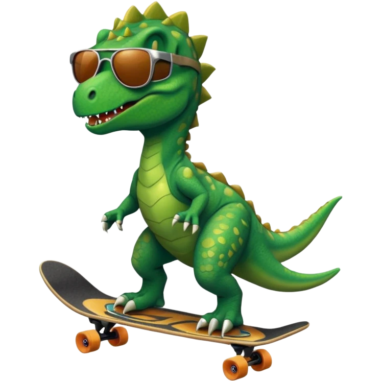Dinosaur on a skateboard emoji
