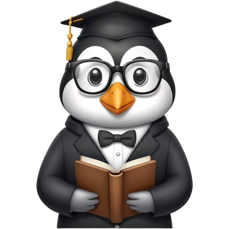 Pinguim professor emoji