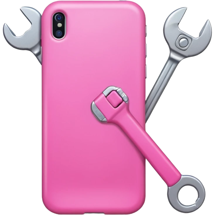 pink girly cellphone with a wrench emoji