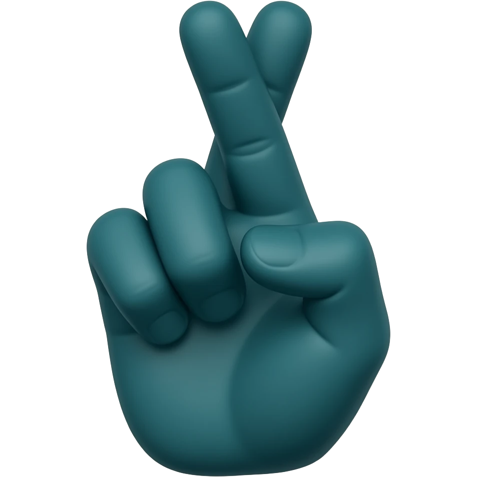 fingers crossed in dark teal colour emoji