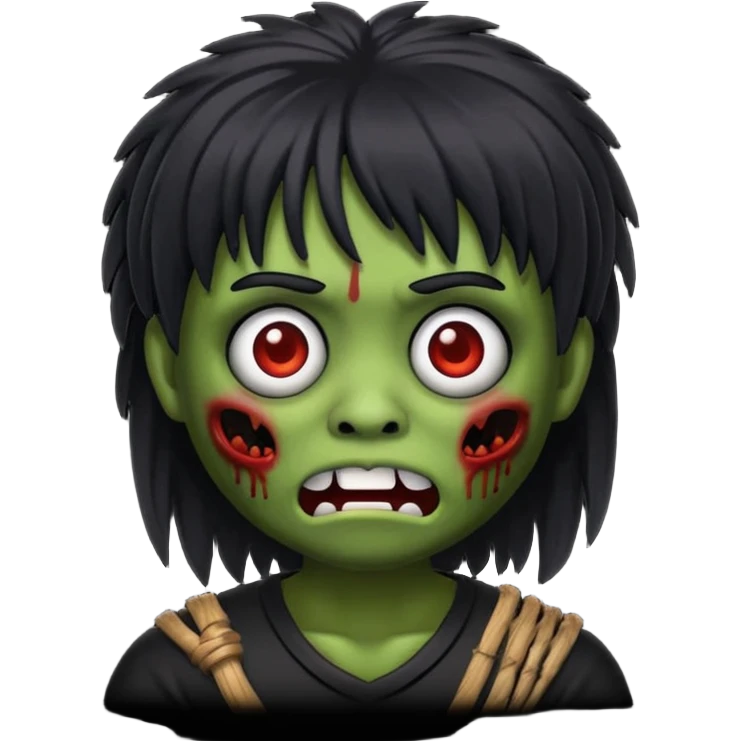 faz um memoji de zoombi igual a mim sou asiatico cabelo preto tipo franja  emoji