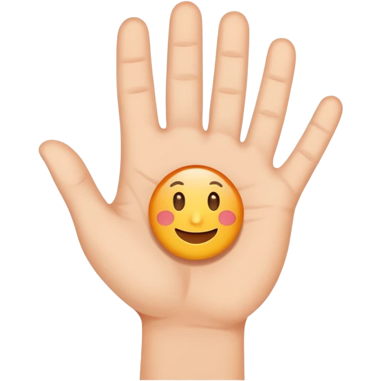 hand holding a sign "hello" emoji