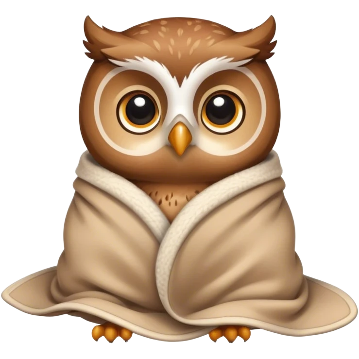 baby owl cozy in a blanket emoji