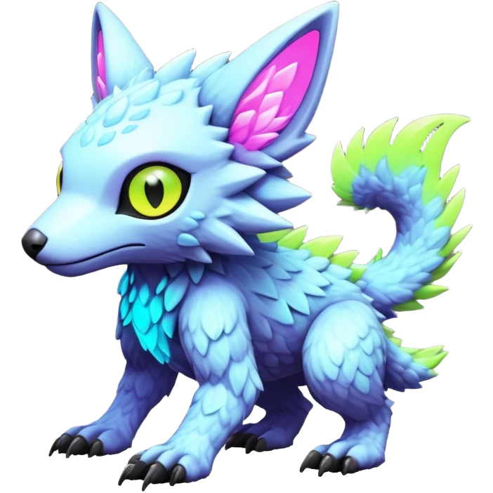  exotic lush cozy warm-colored colorful neon-colored cyber-Fakémon-Digimon-Trico-creature emoji