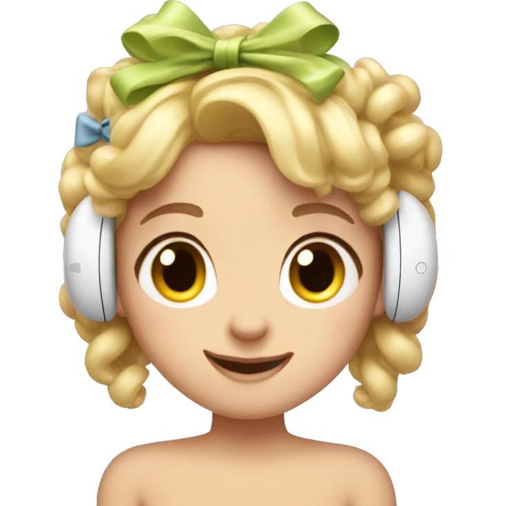 AirPod max with bows emoji