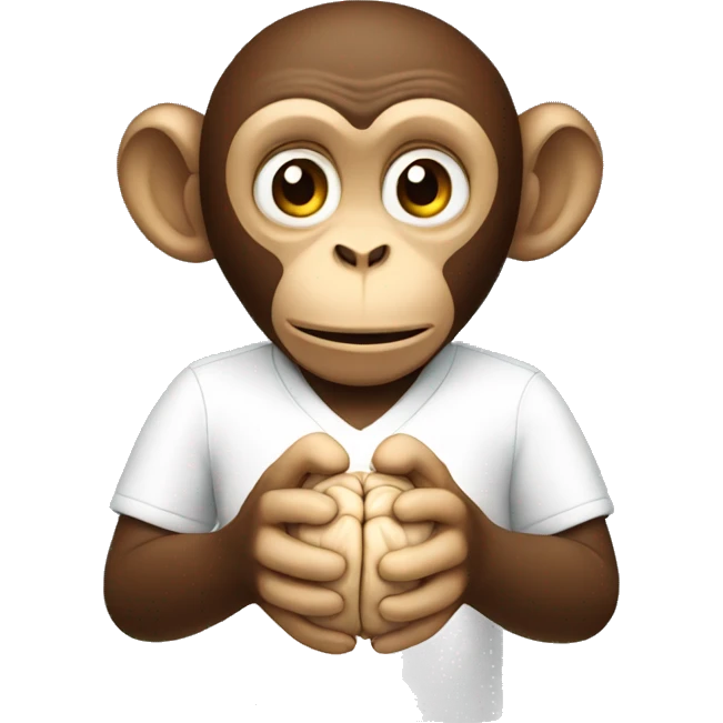 Monkey holding his brain in his hands emoji