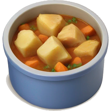 chicken chunk stew with cubed potatoes emoji
