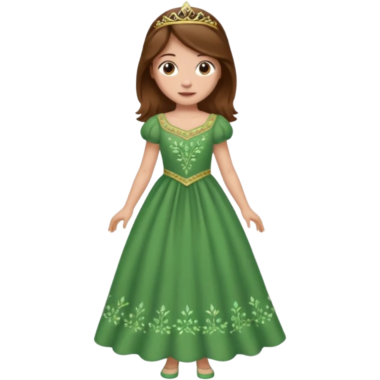 princess with brown hair whole body green emoji