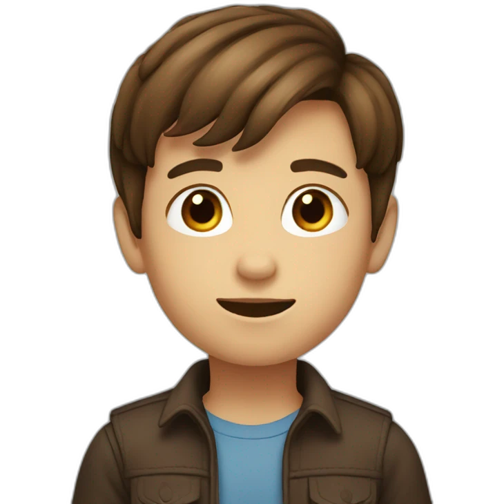 An 8 years old boy with brown hair emoji